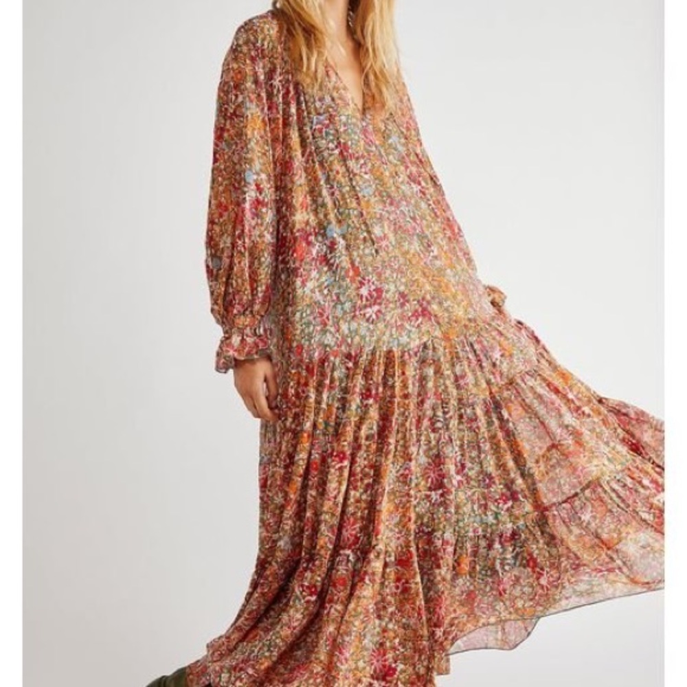 Anthropologie Multicolor Floral Maxi Dress